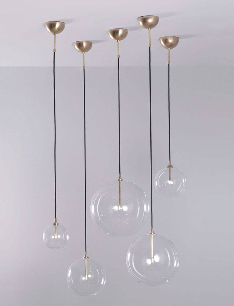 eeuwig Aktentas Zichtbaar Hanglamp met mondgeblazen glasbollen - Woontheater